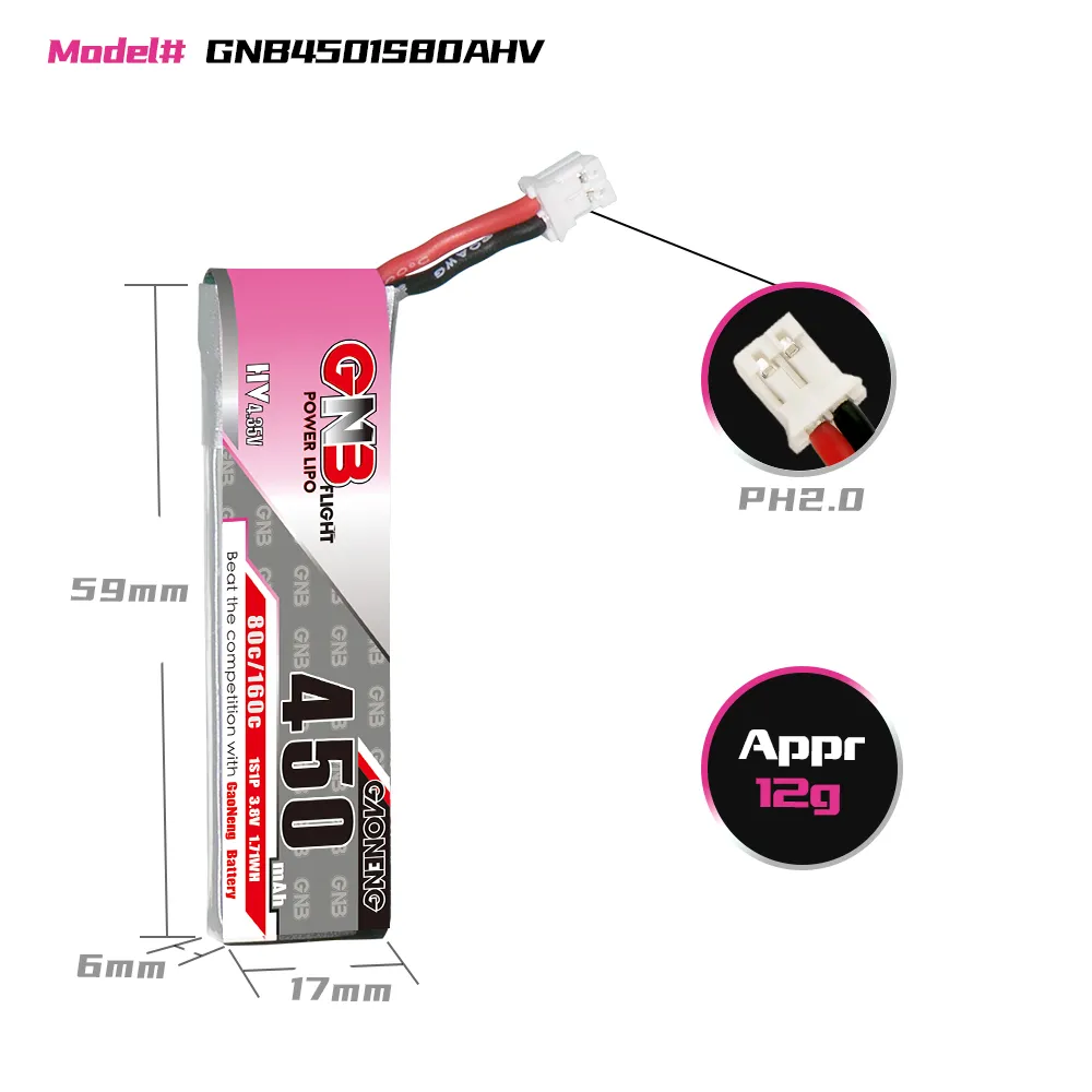 GAONENG GNB 1S 450mAh 80C/160C - Drone Battery 3S reseña y precio
