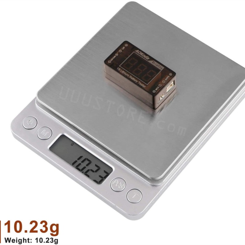 AOKoda AOK-041 1S LiPo probado - Drone Battery Voltage Checker reseña y precio
